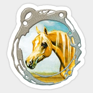 Palomino Gelding. Horse Head Study. Sticker